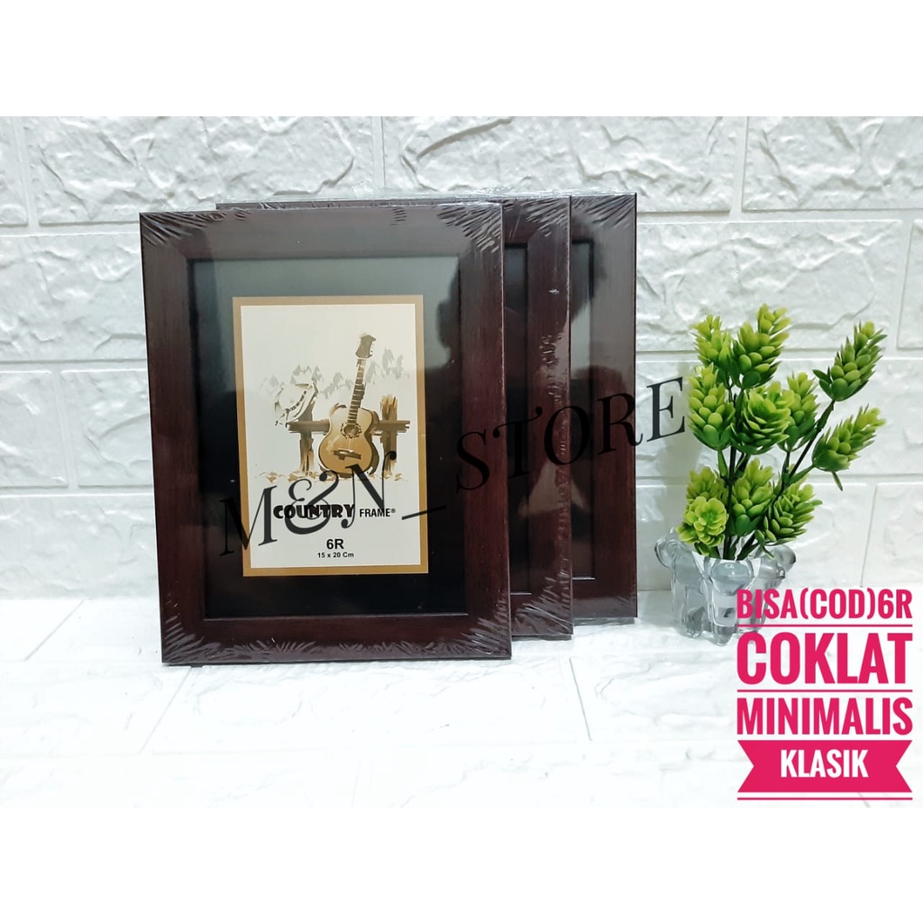 Jual 1 SET ISI 3 Bingkai Foto / Frame Photo / Pigura 6R Coklat Motif ...