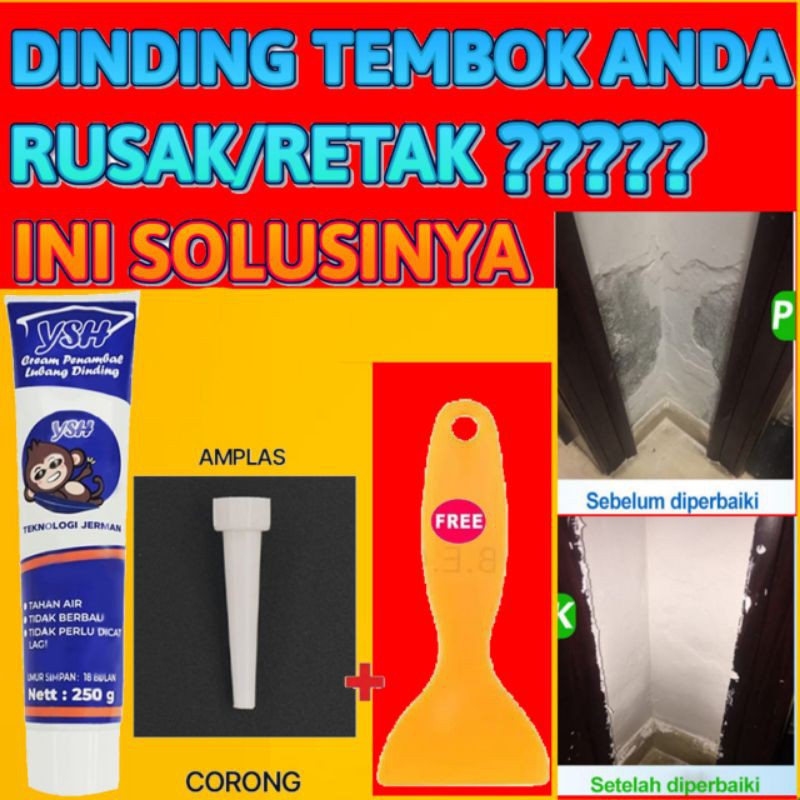 Jual Wall Mending Krim Semen Dempul Plamir Penambal Dinding Retak ...