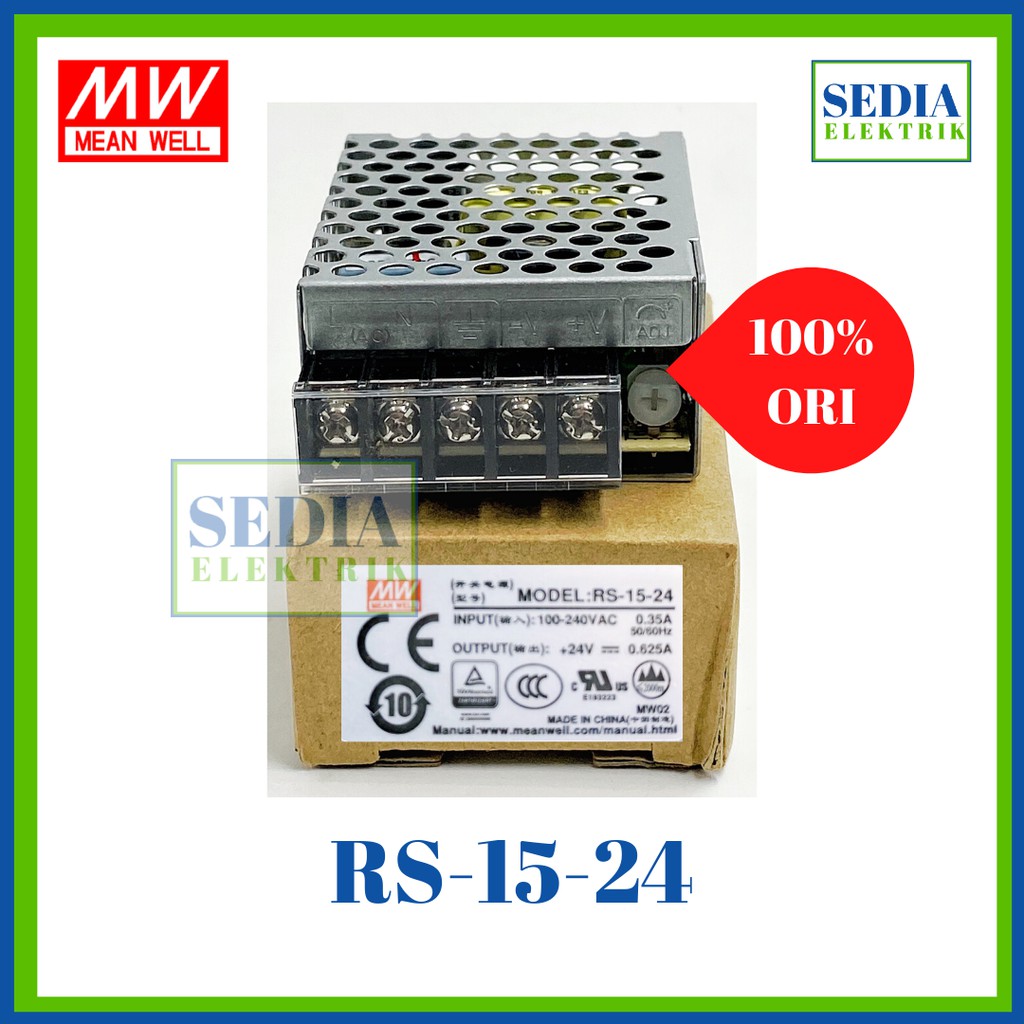 Jual POWER SUPPLY MEAN WELL RS 15 24 RS 15 24 RS15 24 RS1524 Shopee 