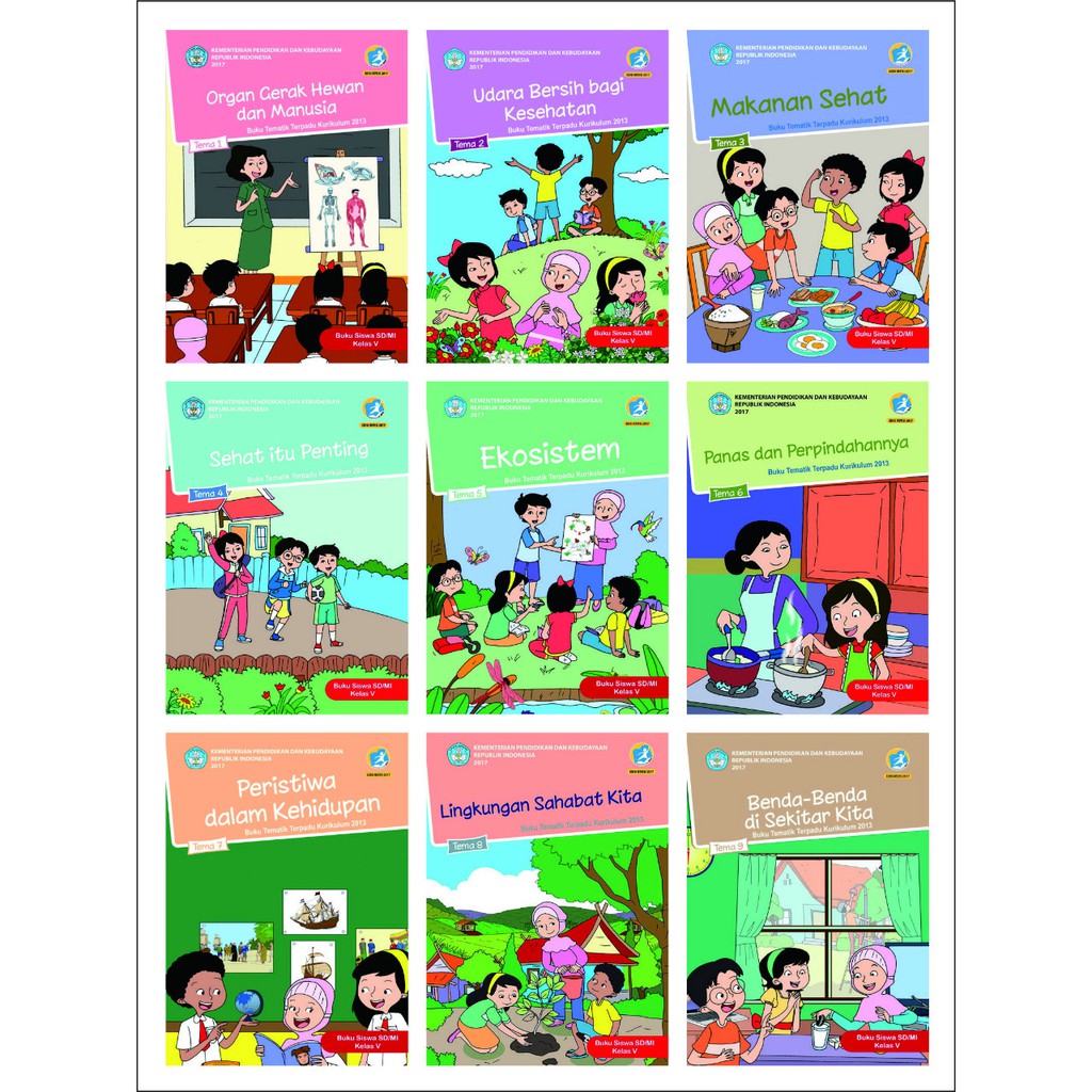 Jual BUKU TEMATIK SD KELAS 5 TEMA 1,2,3,4,5,6,7,8,,9 | Shopee Indonesia