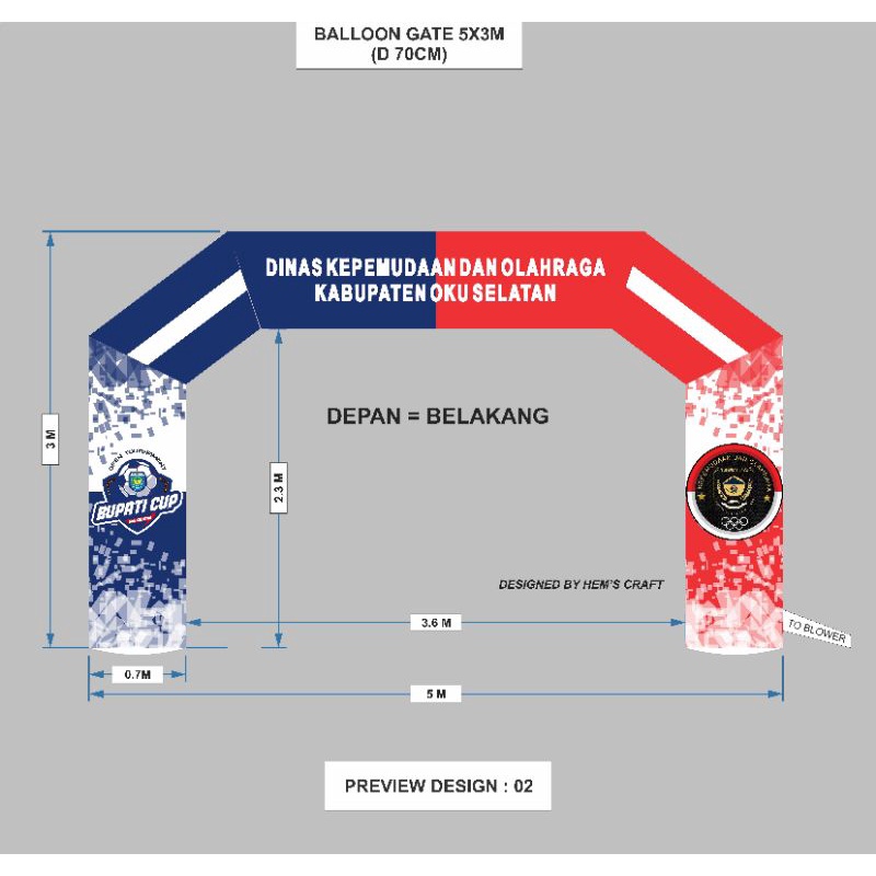 Jual Balon Gate 5x3 Meter | Terpaulin - Flexi | Gapura Balon ...