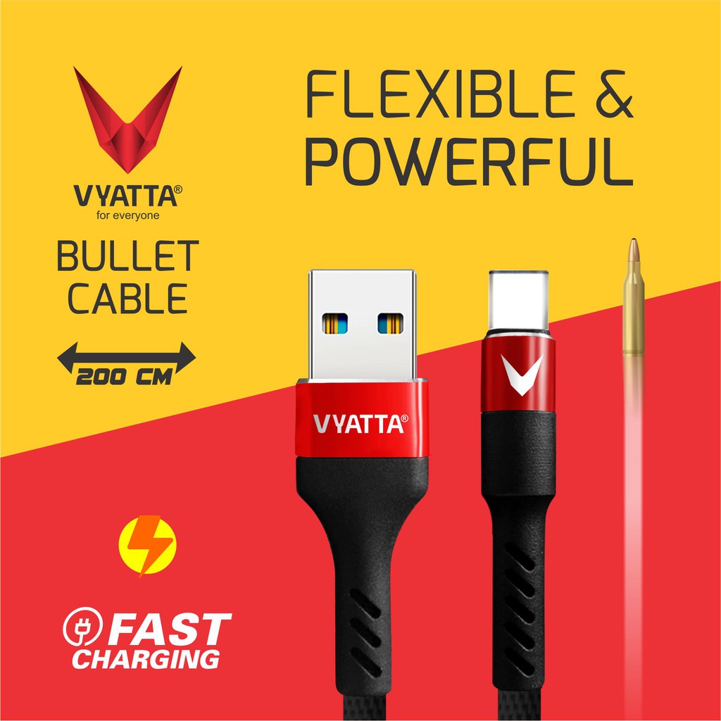 Jual Vyatta - Bullet Cable Type-C 2m (For Android) | Shopee Indonesia