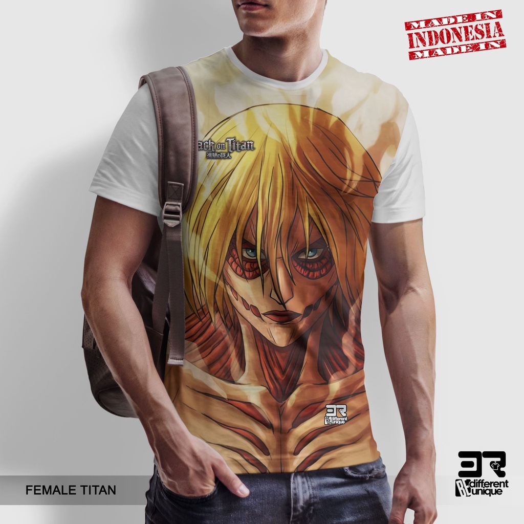 Jual [ COD ] KAOS PRINTING GAMBAR ANIME ATTACK ON TITAN FEMALE TITAN ...