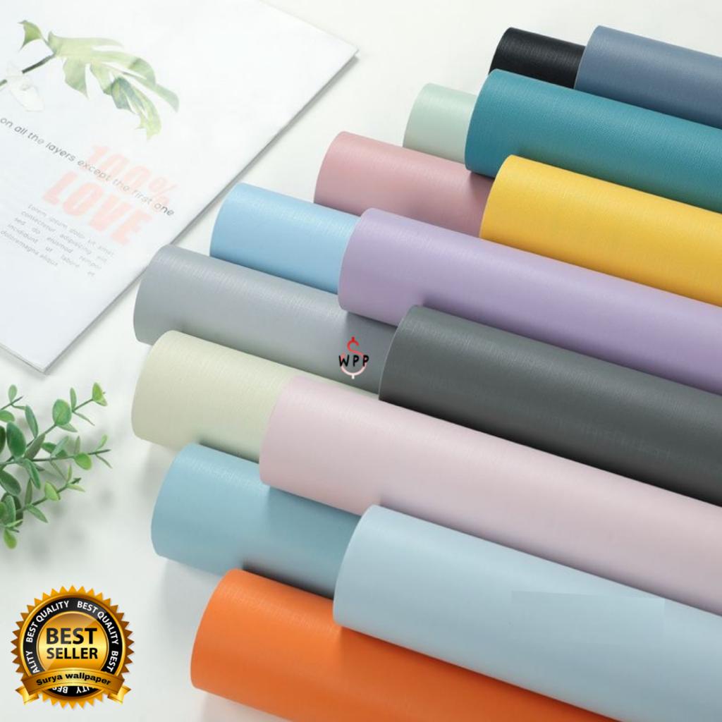 Jual Wallpaper Sticker Dinding Polos 45cm x 100cm Wallsticker Dinding Motif Polos Putih Biru