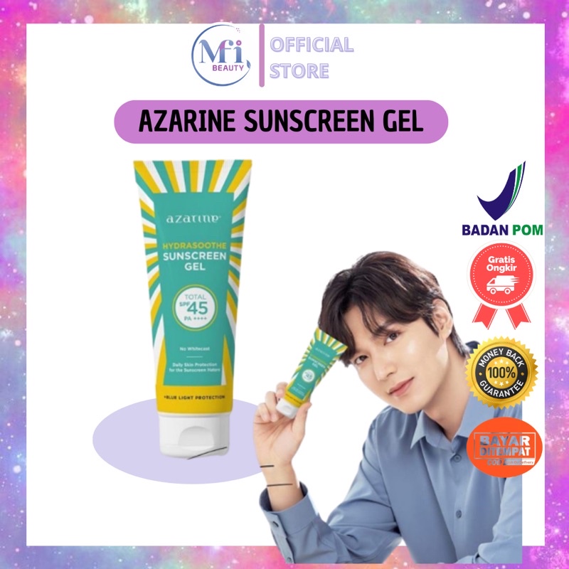 Jual AZARINE SUNSCREEN GEL HYDRASOOTHE SPF 45 PA ++++ 50 ML | Shopee ...