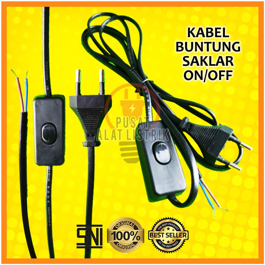 Jual KABEL BUNTUNG SAKLAR ON OFF 1.8 M / JECK KABEL ON OFF COLOKAN ...