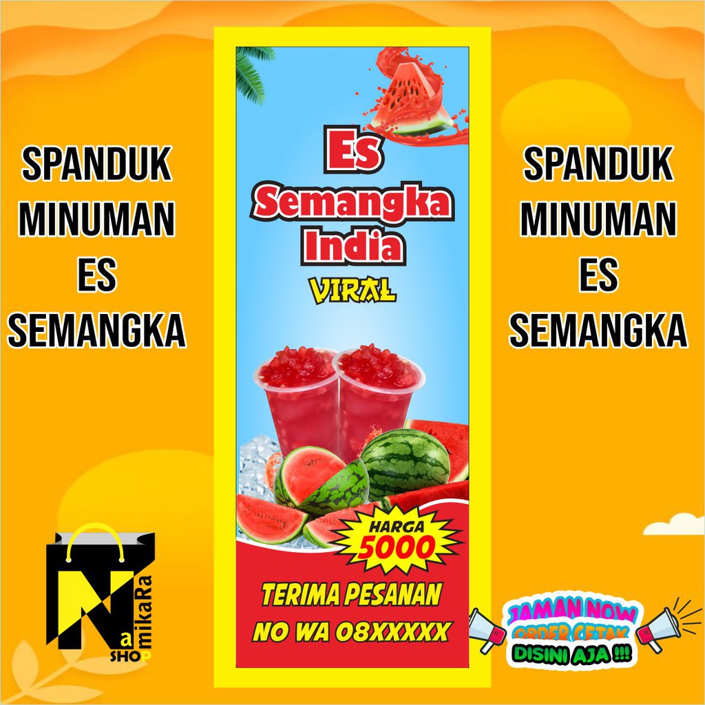 Jual Banner Spanduk Backdrop Es Semangka India Banner Es Semangka India Custome Spanduk Es