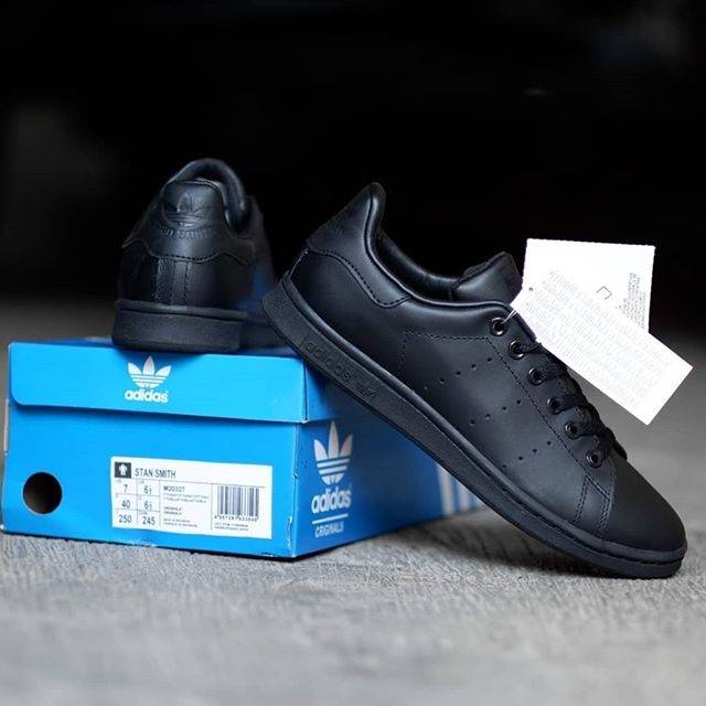 Jual adidas stan smith black best sale