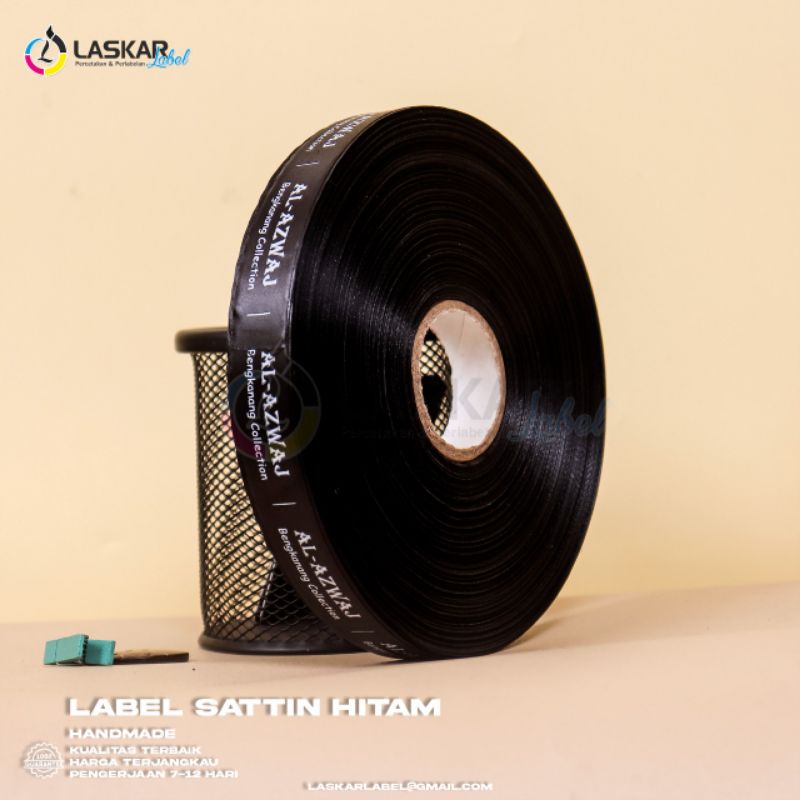 Jual label satin hitam / label satin prin / satin merek | Shopee Indonesia