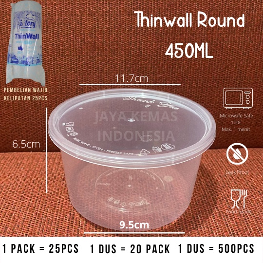 Jual Thinwall Bowl 200ml Thinwall Round 300ml Thinwall Round 450ml