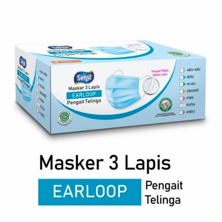 Jual Sensi Mask 3 Lapis Earloop 40S | Shopee Indonesia