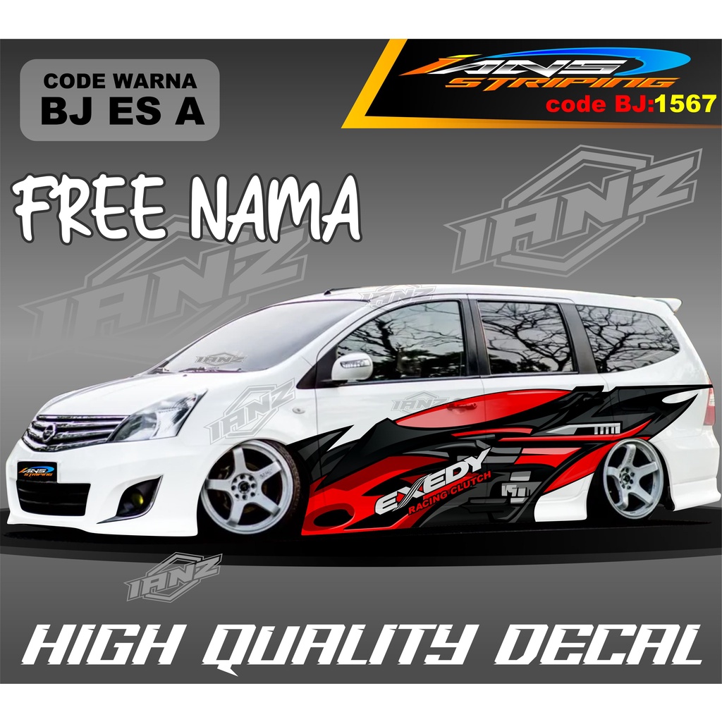 Jual STICKER KEREN MOBIL GRAND LIVINA / STIKER VARIASI BODY SAMPING