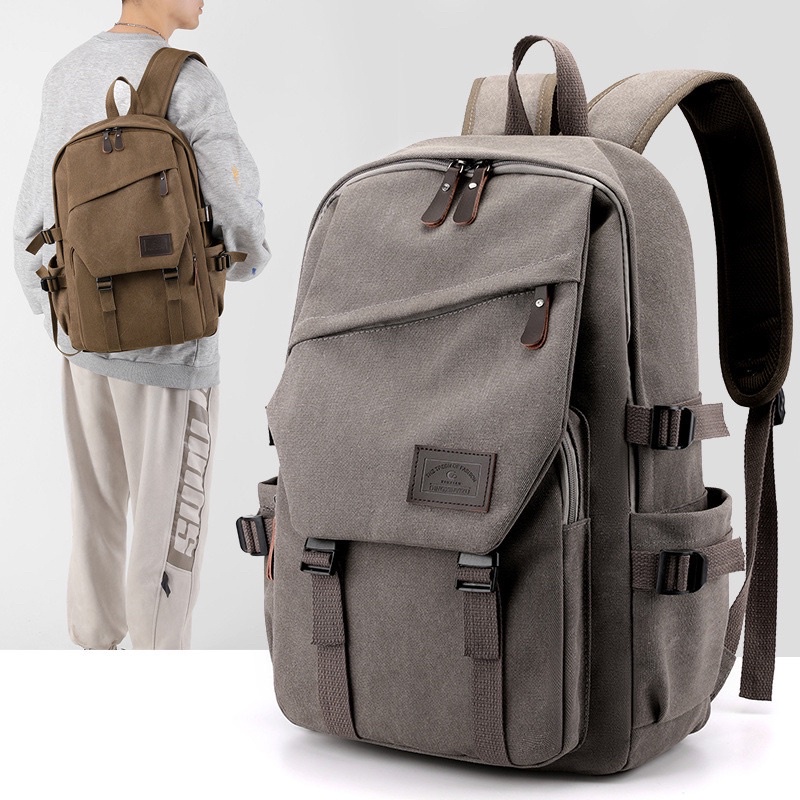 Jual Tas Ransel Laptop Import Kanvas Backpack KA 23 | Shopee Indonesia