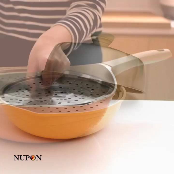 Jual Panci Haneul Wok Pan 28cm NUPON With steamer dan stainless steel ...