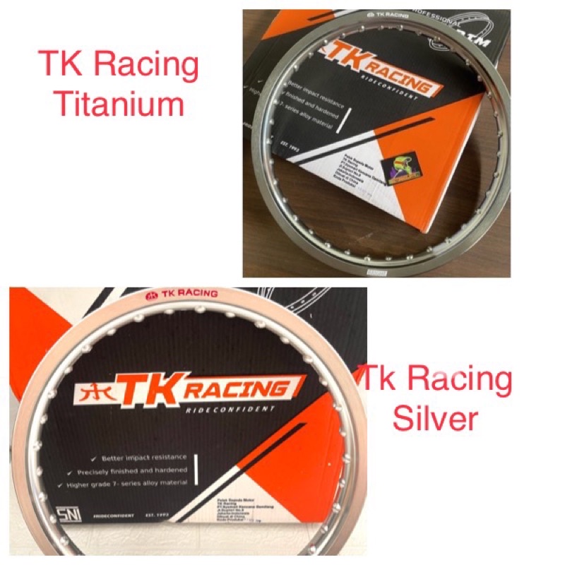 Jual Velg almunium TK Racing Ring 17 Lebar 160 Titanium & Silver ...