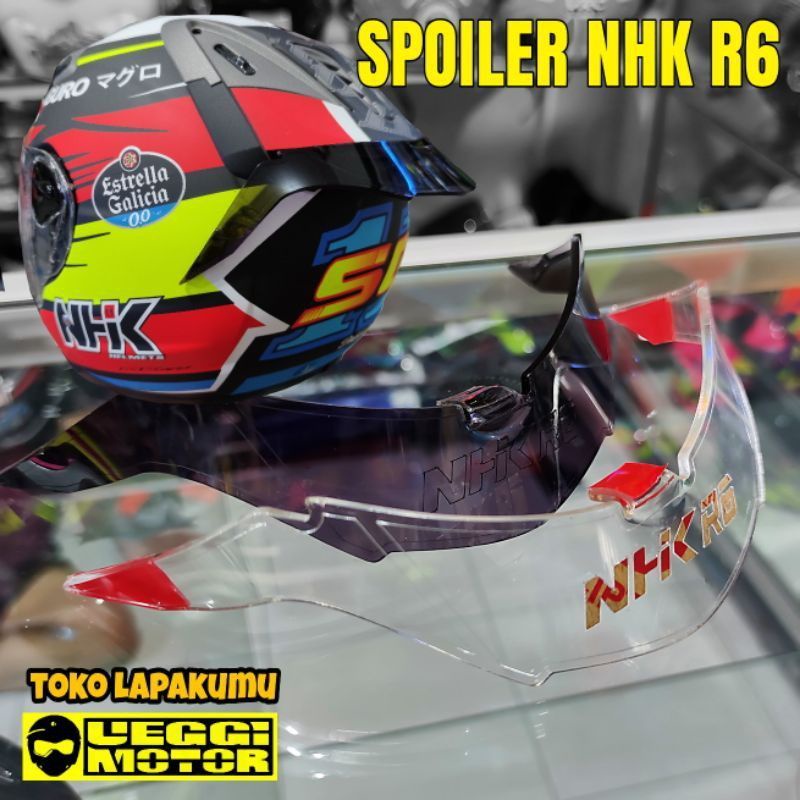 Jual spoiler helm nhk R6/spoiler r6 hitam bening untuk helm NHK r6 ...