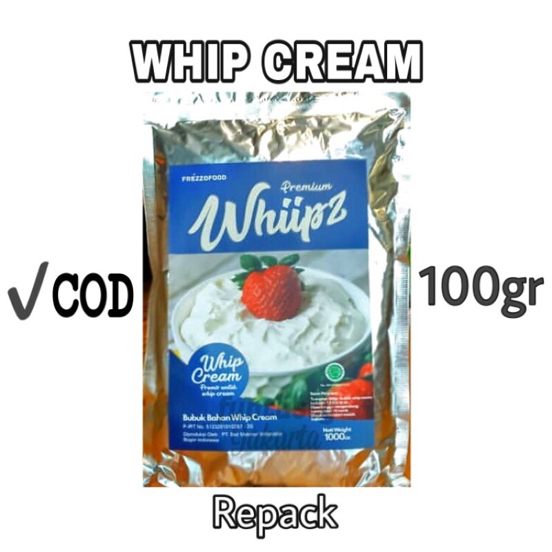 Jual 100gr whipped cream whip krim halal bpom whip krim instan bubuk