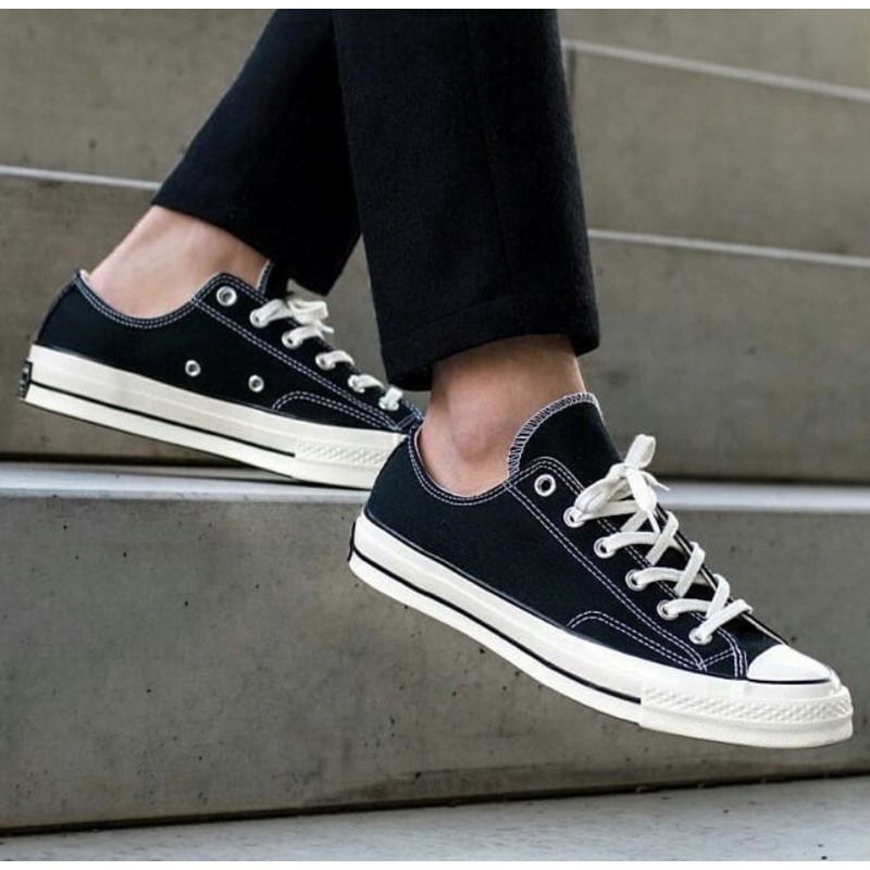 Converse low black on sale white