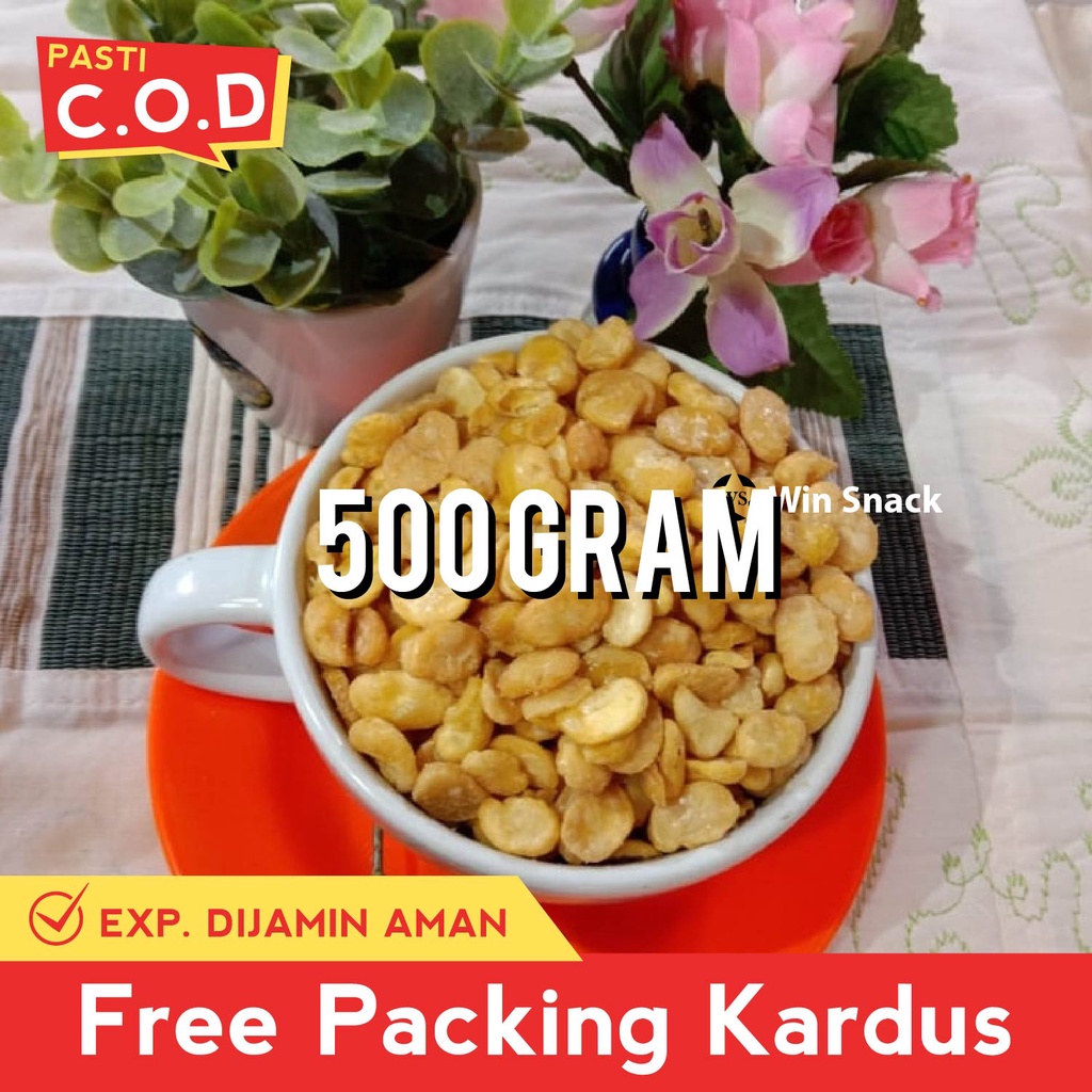 Jual Makanan Ringan Kacang Koro Kupas Asin 500 Gram Snack Kiloan