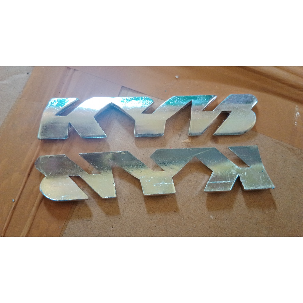 Jual Logo Emblem Kayaba Logo Kyb Silver Tulisan Kyb Shock Skok Emblem Kyb Silver Set Kanan