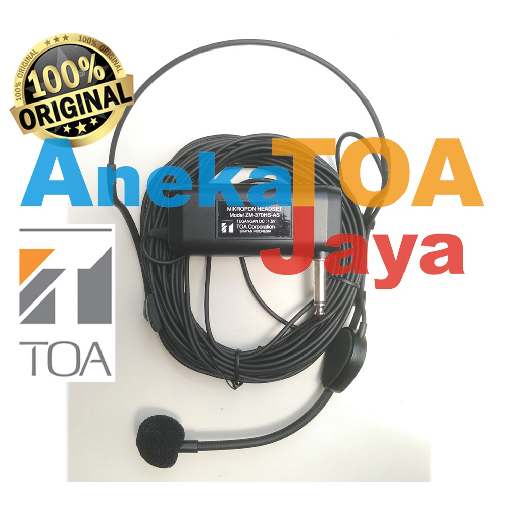 Jual ORIGINAL TOA ZM 370HS AS MIC HEADSET MIK BANDO MICROPHONE