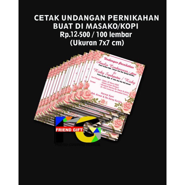 Jual UNDANGAN PERNIKAHAN MURAH (Buat di masako/royko/kopi dll) | Shopee ...