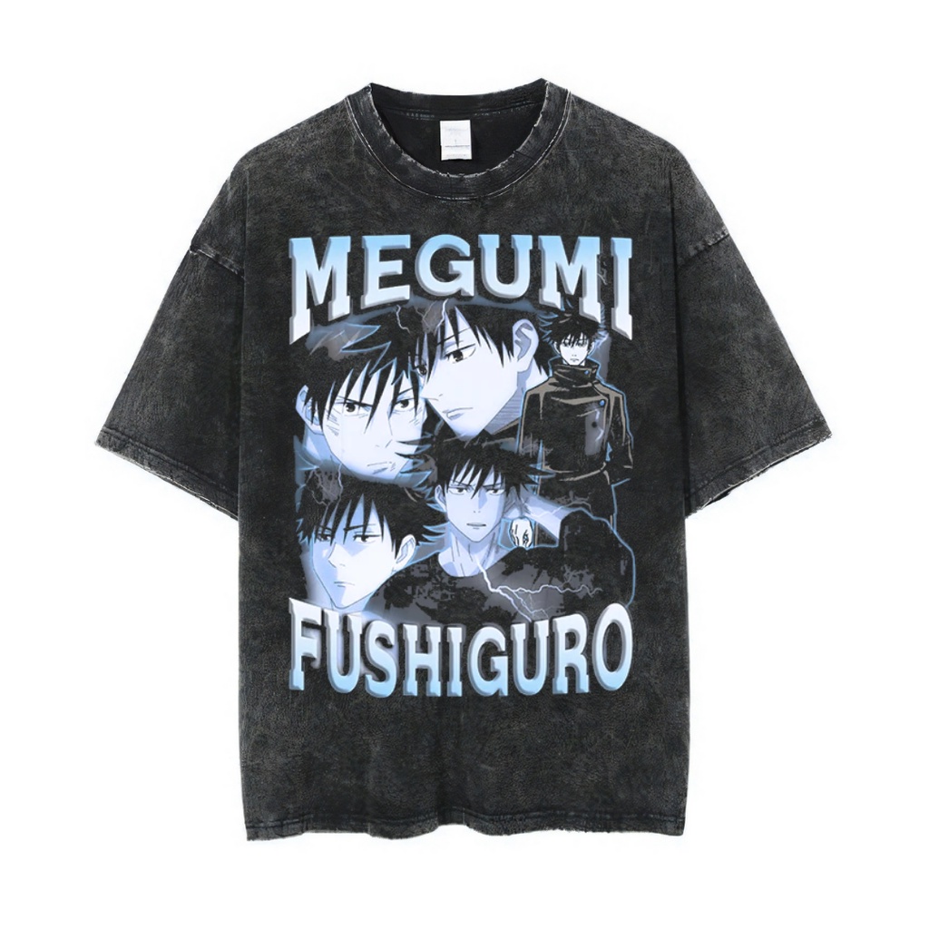 Jual Psycho Crucify Megumi Fushiguro Oversized T Shirt Stone Wash