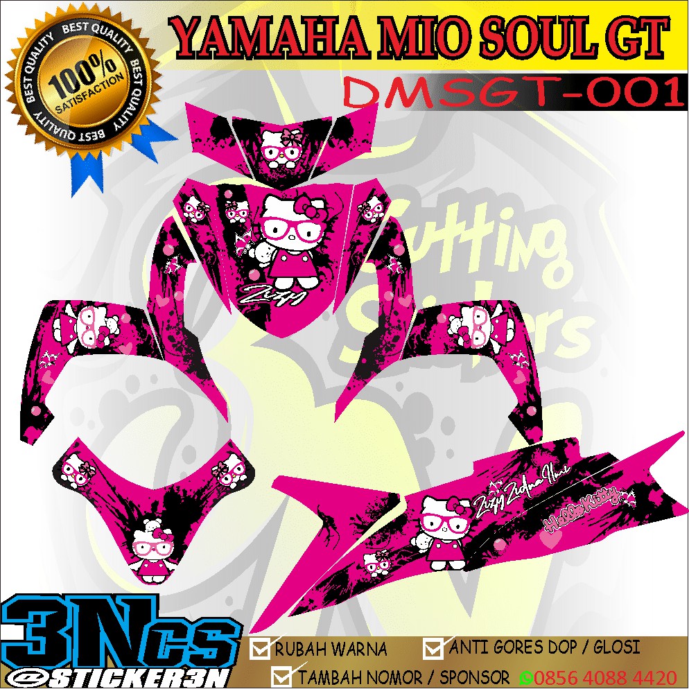 Jual Decal Yamaha Mio Soul GT Hello Kitty Fullbodi, bisa tambah tulisan