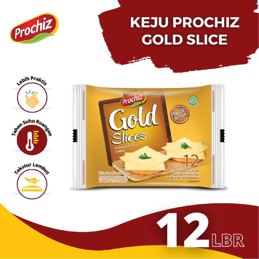 Jual Prochiz Gold Slice 12 12s Processed Cheddar Cheese | Shopee Indonesia