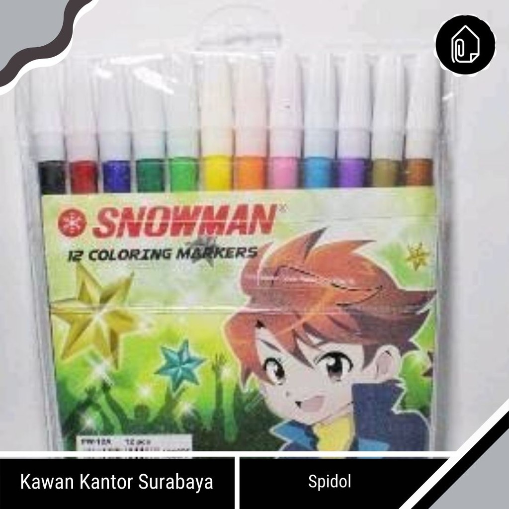 Jual Spidol Snowman 12 Warna Pw 12a Shopee Indonesia