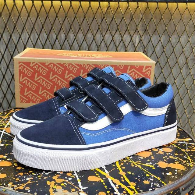 Vans velcro blue hotsell