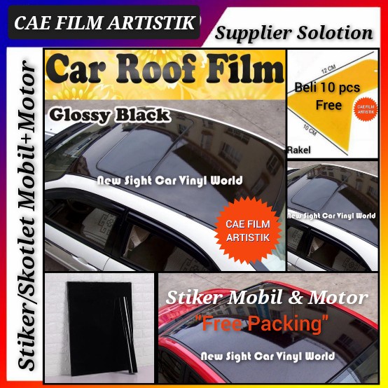 Jual STIKER MOBIL WARNA HITAM GLOSSY L 122 CM UNTUK MOTOR,MOBIL,SPION ...
