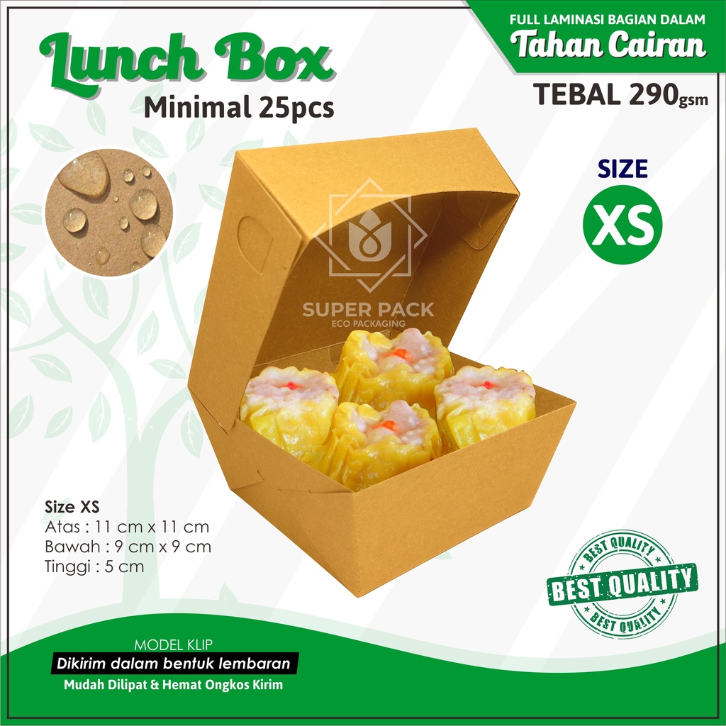 Jual Box Dimsum Size XS 290gsm Takoyaki Bola Ubi Kotak Makan Kertas