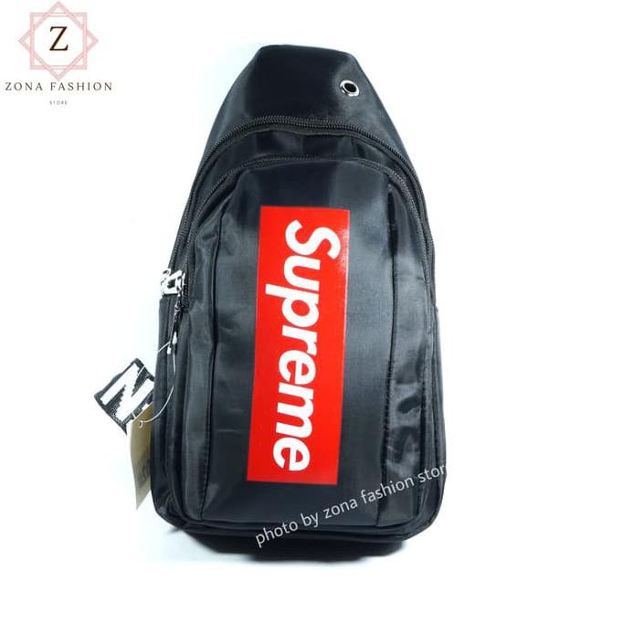 Harga Murah Banget Sling Bag Tas Selempang Supreme Kualitas Super B Hitam Original