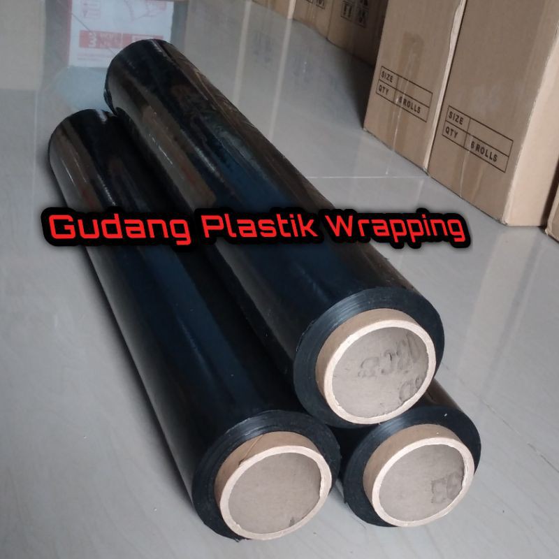 Jual PLASTIK WRAPPING HITAM LEBAR 50 CM | STRETCH FILM | Shopee Indonesia