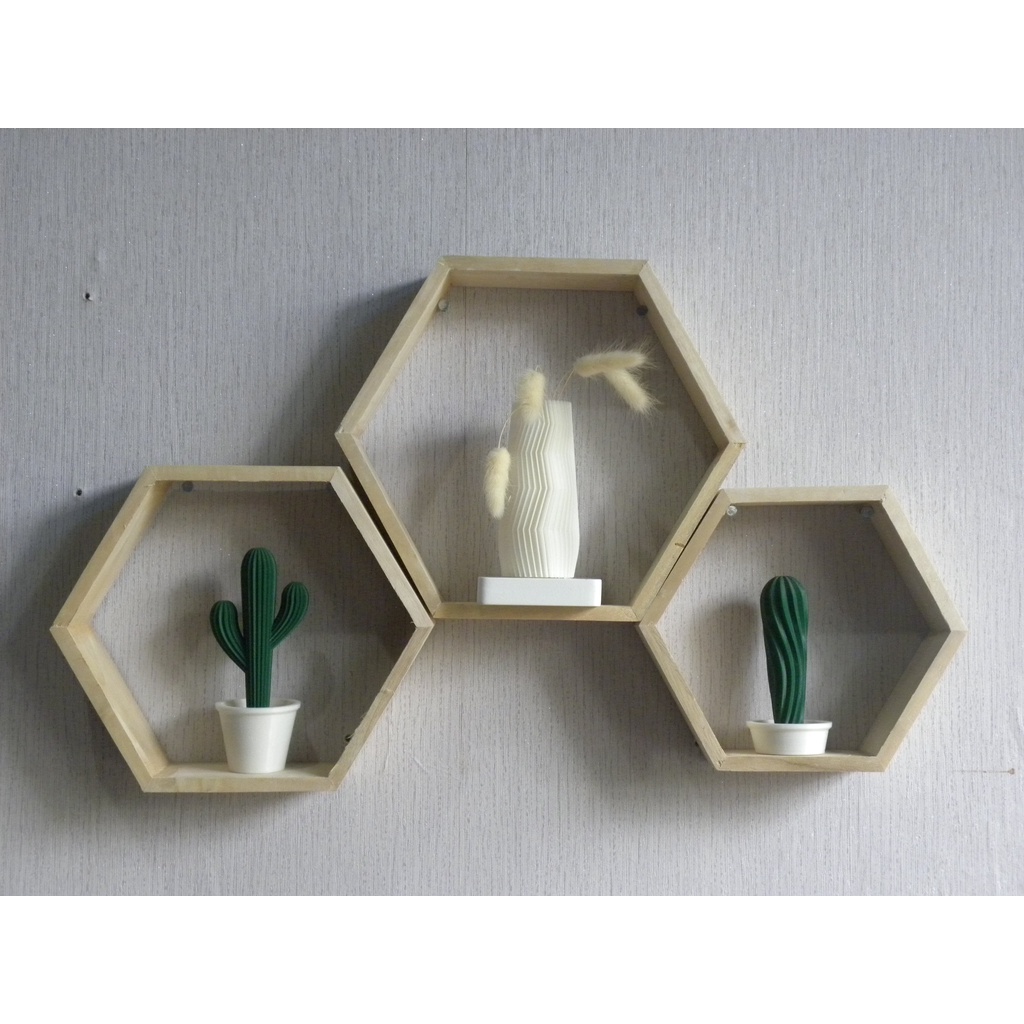 Jual Aldeko Satu Set Rak Hexagonal Rak Hexagonal Rak Hiasan Dinding Minimalis Rumah Rak 9984