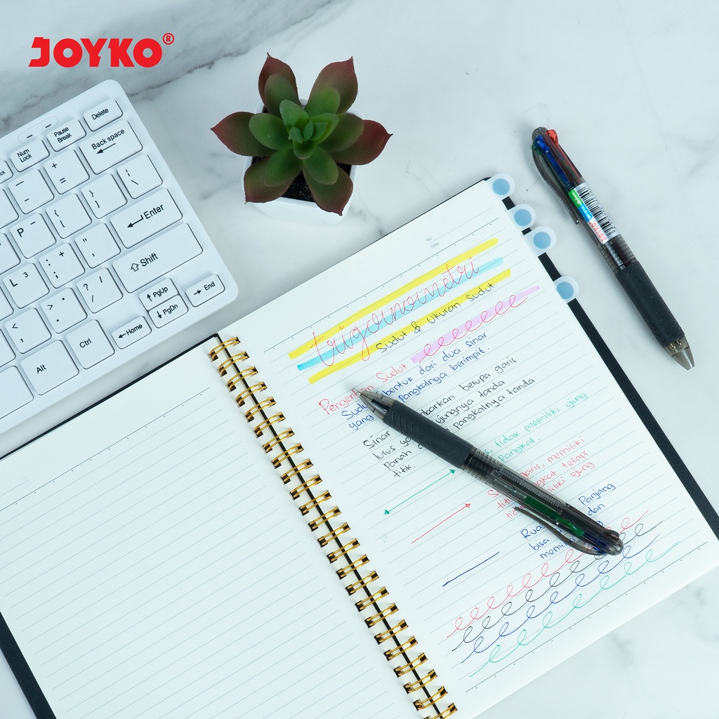 Ball Pen Pulpen Pena Joyko BP-213 Quaco 0.7 mm 4 Warna Colors (7)