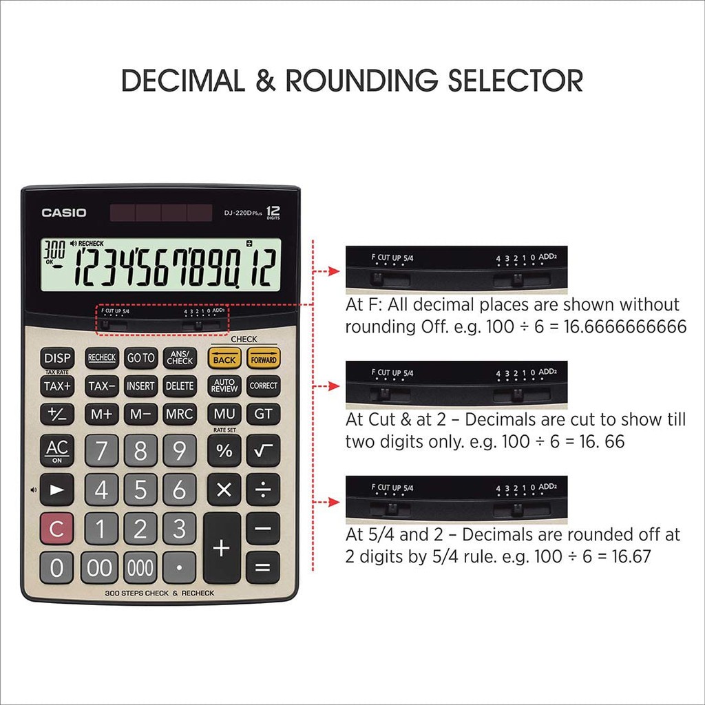 CASIO KALKULATOR DJ-220DPLUS - Kalkulator Toko/Dagang - Fungsi Cek - 12 digit (4)
