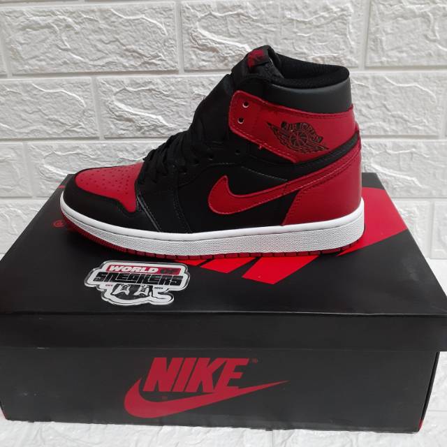 Jual Air Jordan 1 Banned Red Black Shopee Indonesia