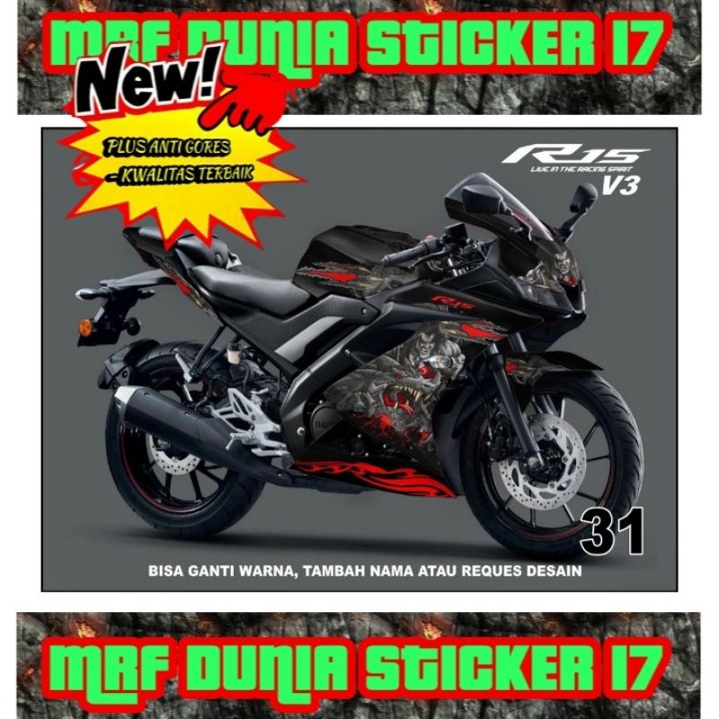 Jual Sticker decal Yamaha R15 V3 Full Body dekal Yamaha R15 V3 Stiker ...