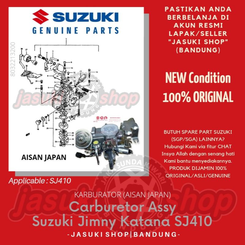 Jual Carburetor Assy Karburator Suzuki Jimny Katana Sierra SJ410 Asli