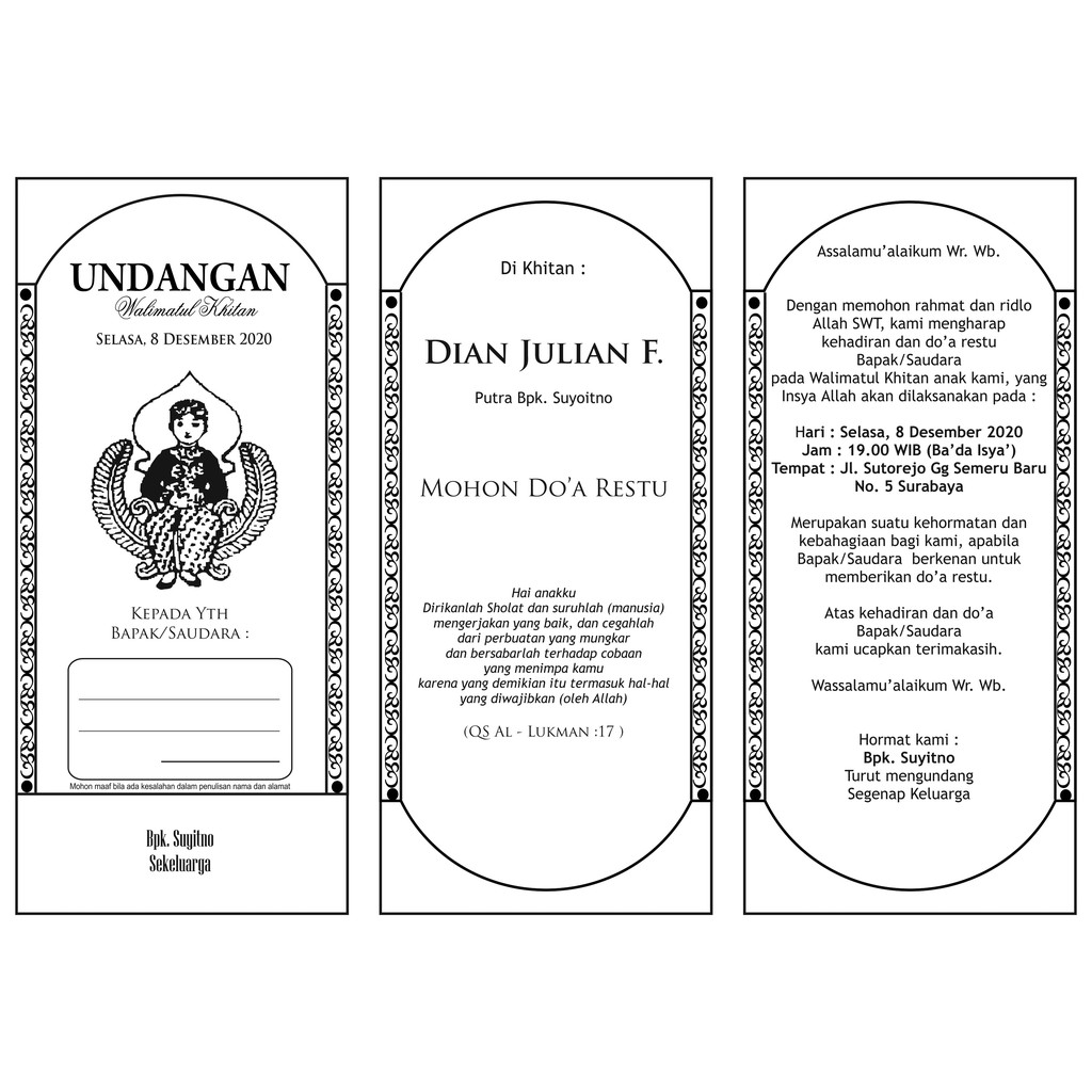 Jual Undangan Tahlil / Walimatul Ursyi / Khitan / Hamli / Aqiqah ...