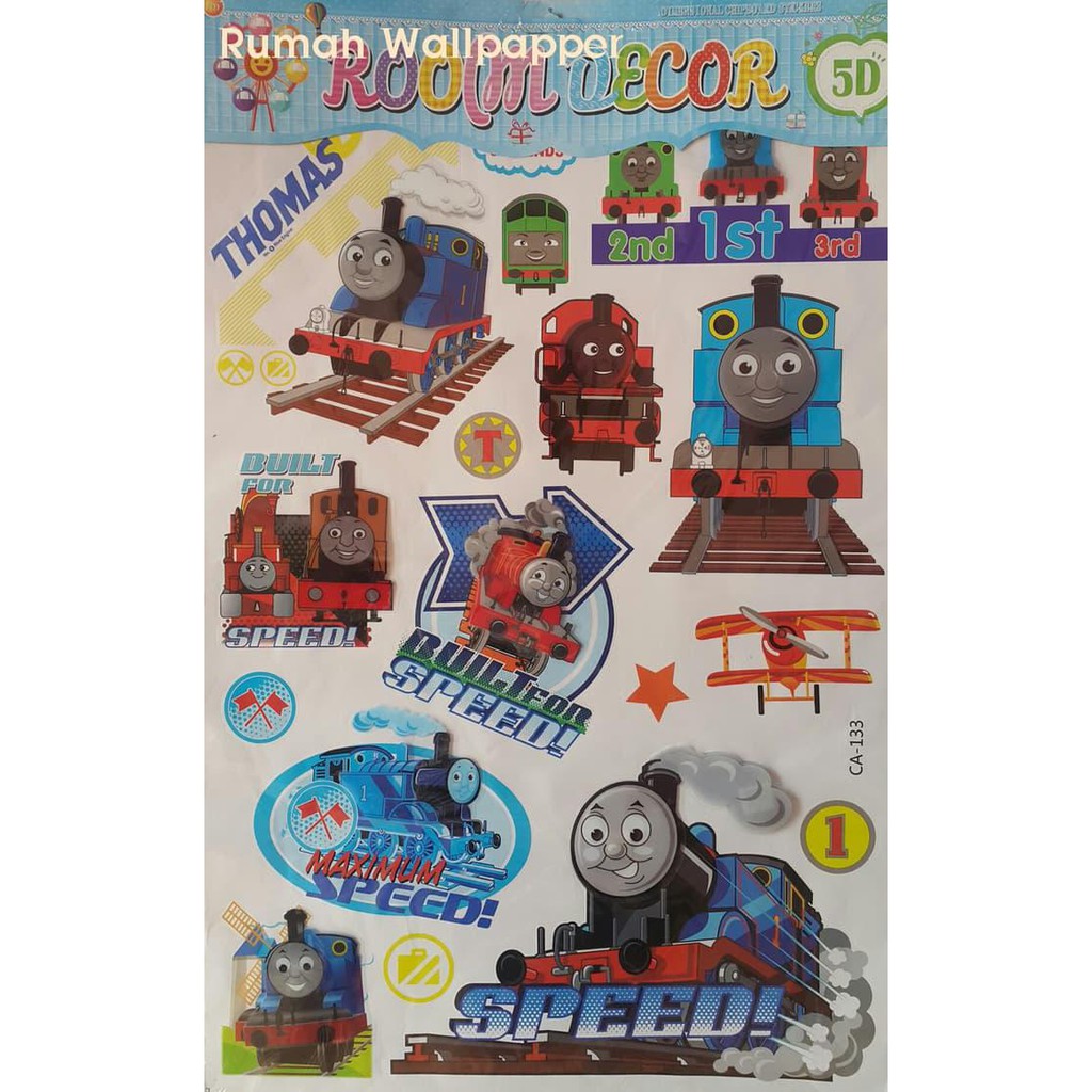 Jual STIKER DINDING WALL STICKERS WALLPAPER 3D THOMAS 60X90 | Shopee ...