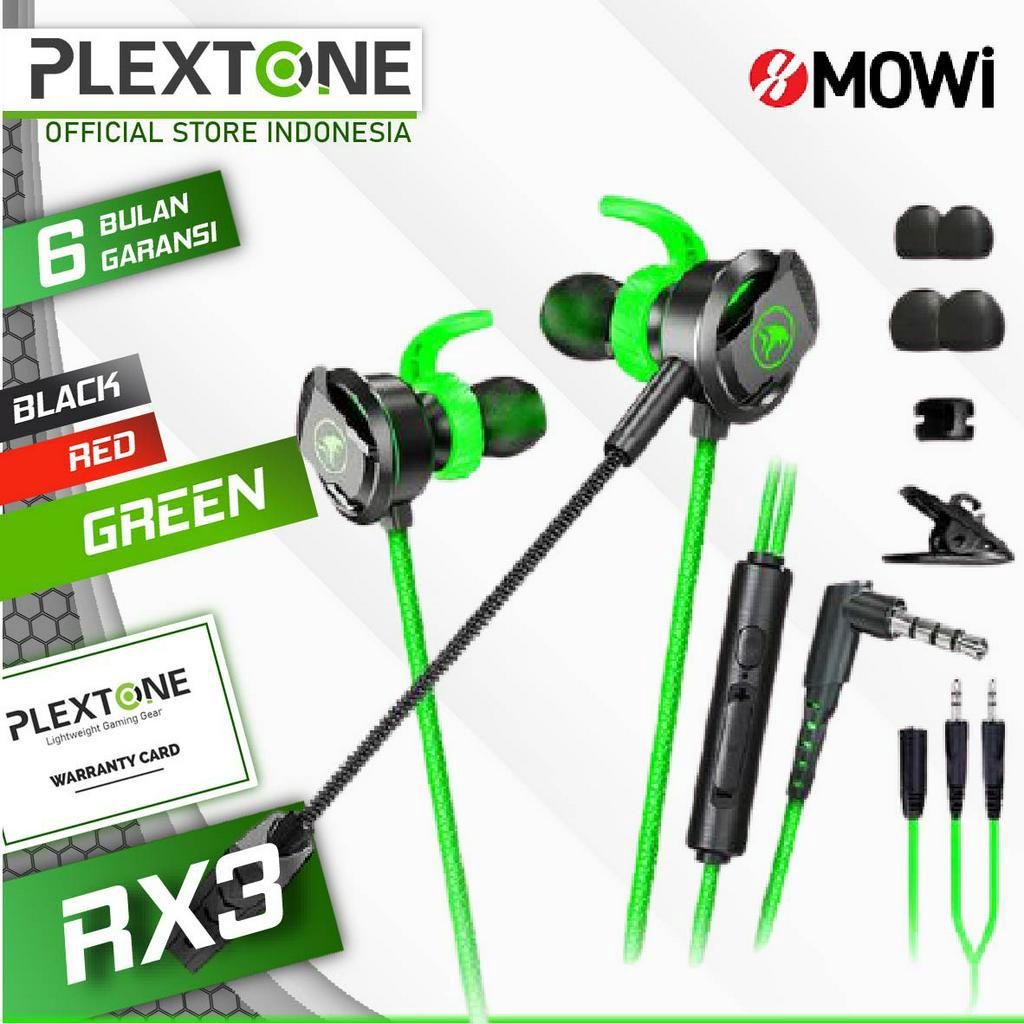 Jual Headset Gaming Plextone Xmowi Rx3 Dual Microphone Detachable Hd Mic Earphone Gaming 0158