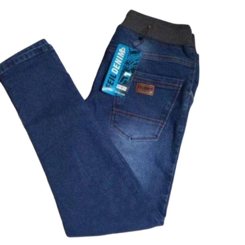 Jual Celana Panjang Jeans Pinggang Karet Pria Shopee Indonesia