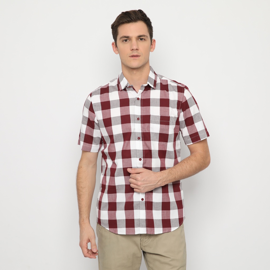 Little M Short Sleeve Kemeja Texture Slub Yarndyed 100% Cotton main image 0