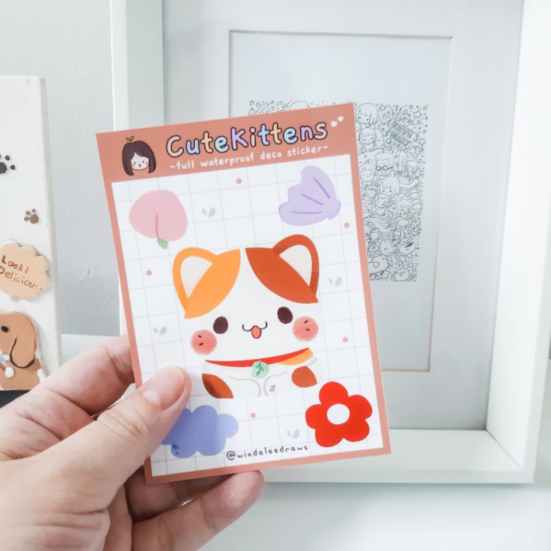 Jual Cute Kittens Full Waterproof Planner Deco Sticker by WindaLeeDraws ...