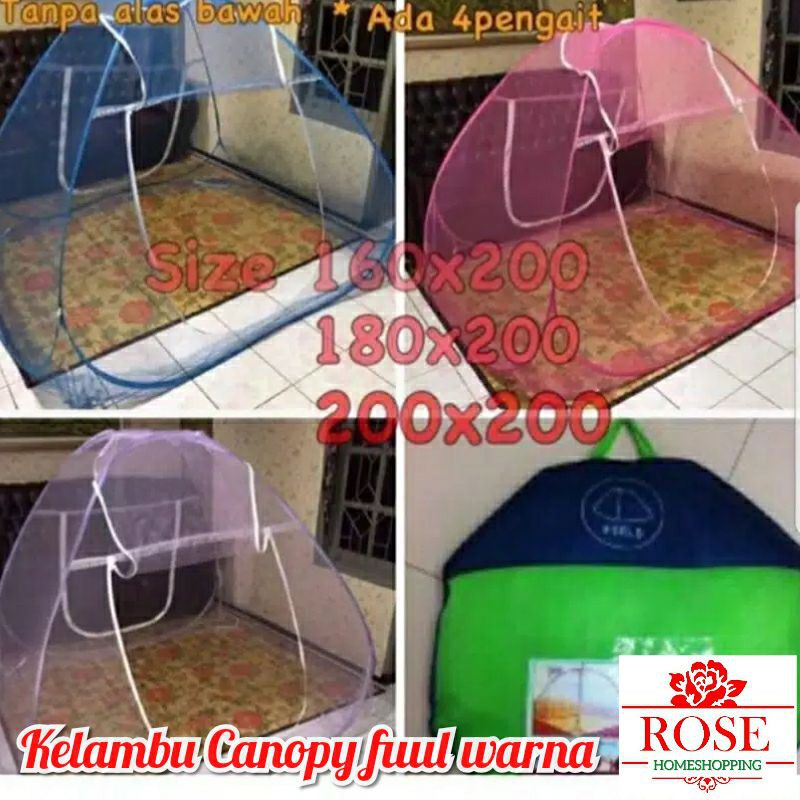 Jual butterfly kelambu lipat canopy full warna rangka kawat baja ...