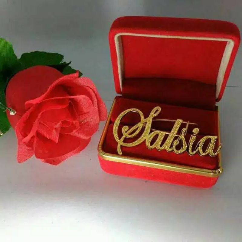 Jual custom pin nama gold | Shopee Indonesia