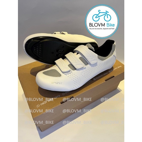 Jual Sepatu Sepeda Cleat PEACH Roadbike MTB Black White Pink